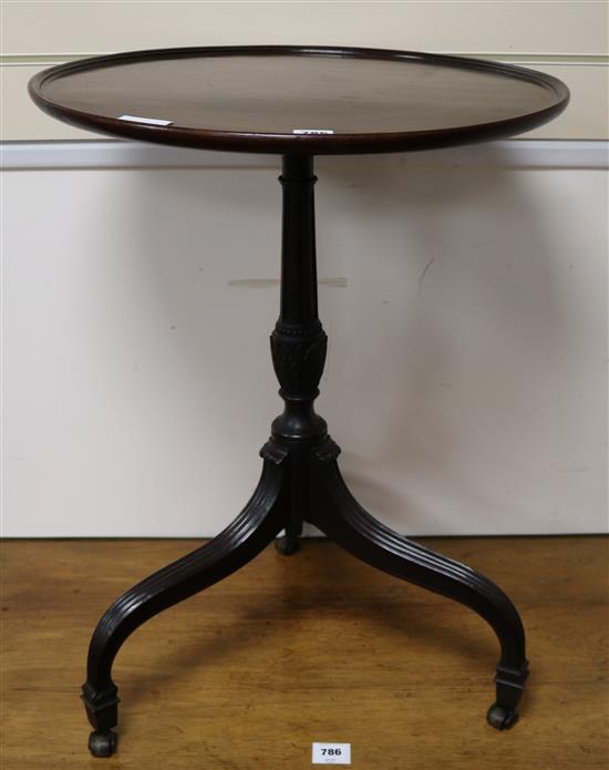 A dish top mahogany tripod table W.51cm